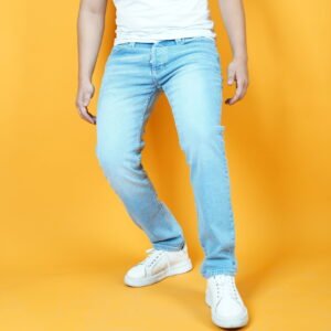 SLIM FIT TAPERED JEANS DOUBLE BLEACH