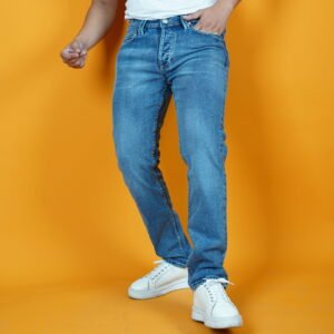 SLIM FIT TAPERED JEANS BLEACH